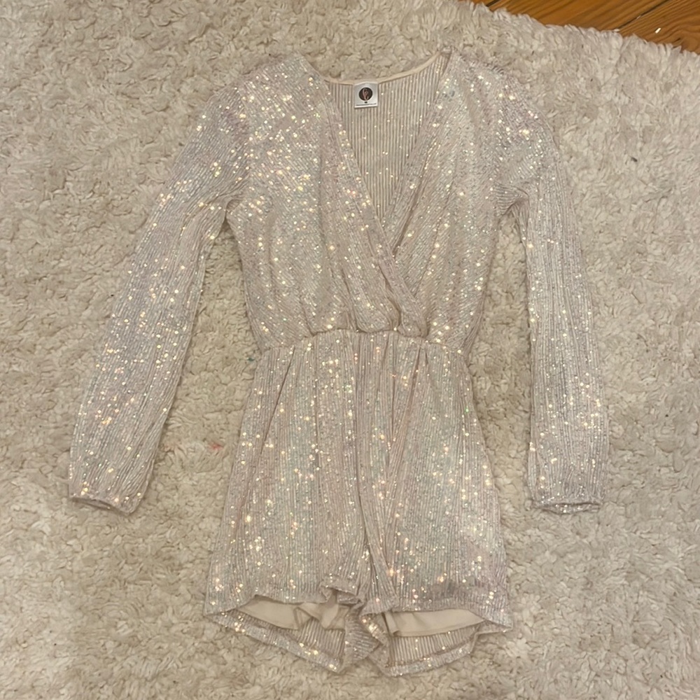 Cream/White Sparkle Romper
